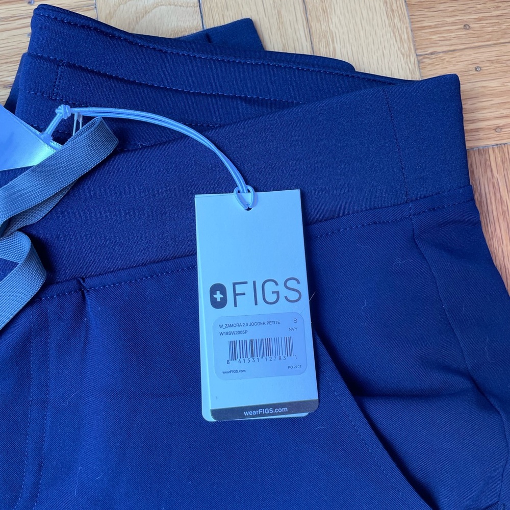 NEW FIGS Zamora Jogger Scrub Pants Size SP in Navy Small Petite - Picture 7 of 8